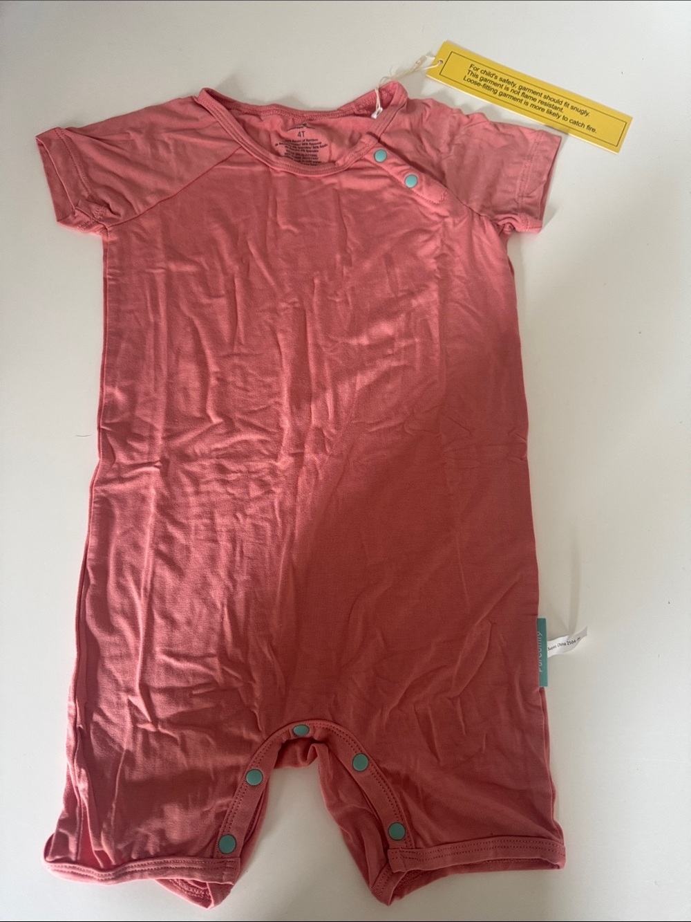 Red Toddler Short Sleeve Romper super soft summer 4T NWT